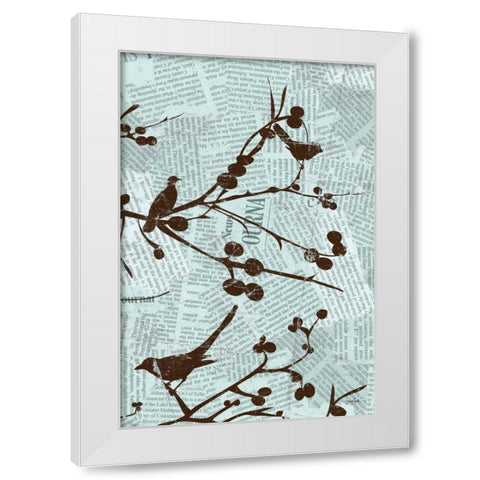 Bird Branches B White Modern Wood Framed Art Print by Stimson, Diane