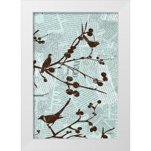 Bird Branches B White Modern Wood Framed Art Print by Stimson, Diane