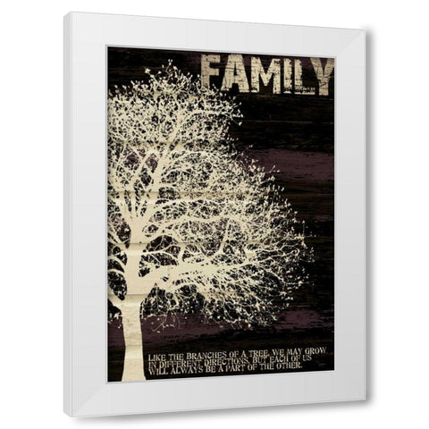 Family Tree White Modern Wood Framed Art Print by Stimson, Diane