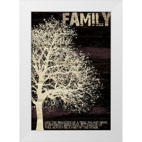 Family Tree White Modern Wood Framed Art Print by Stimson, Diane