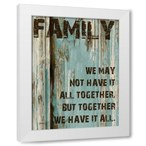 Family Grunge 4 White Modern Wood Framed Art Print by Stimson, Diane