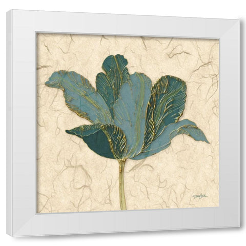 Muted Teal Tulip 2 White Modern Wood Framed Art Print by Stimson, Diane