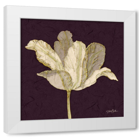Purple Behind Tulip White Modern Wood Framed Art Print by Stimson, Diane