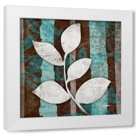 Aqua Leaf 1 White Modern Wood Framed Art Print by Stimson, Diane