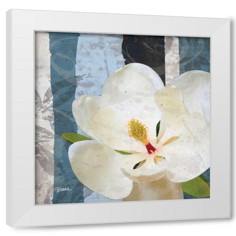Magnolia Blues White Modern Wood Framed Art Print by Stimson, Diane