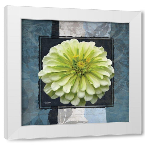 Floral Blues B White Modern Wood Framed Art Print by Stimson, Diane