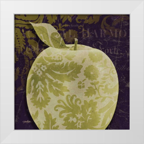 Apple Damask Center White Modern Wood Framed Art Print by Stimson, Diane