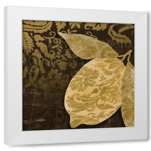 Lemon Damask White Modern Wood Framed Art Print by Stimson, Diane