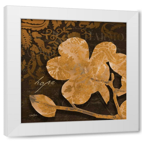 Magnolia Damask 2 White Modern Wood Framed Art Print by Stimson, Diane