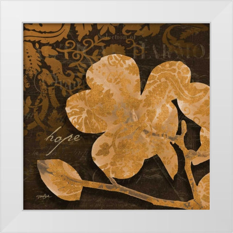 Magnolia Damask 2 White Modern Wood Framed Art Print by Stimson, Diane