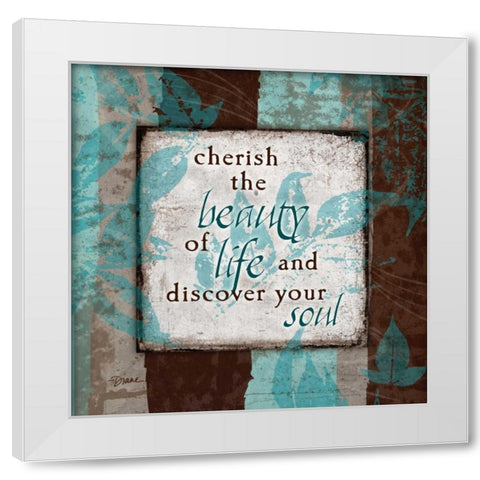 Aqua Soul White Modern Wood Framed Art Print by Stimson, Diane