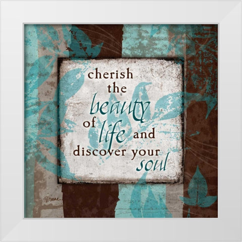 Aqua Soul White Modern Wood Framed Art Print by Stimson, Diane
