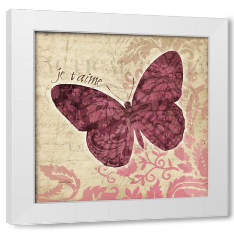 JeTaime Bfly White Modern Wood Framed Art Print by Stimson, Diane