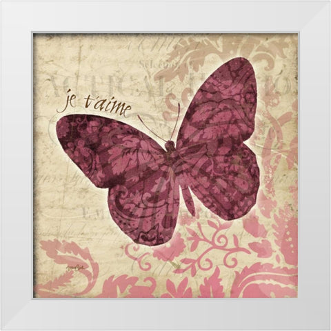 JeTaime Bfly White Modern Wood Framed Art Print by Stimson, Diane