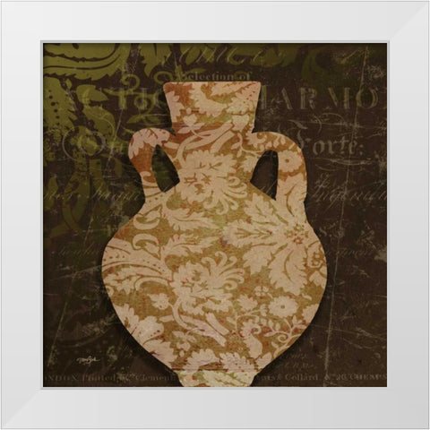 Urn Damask 2 White Modern Wood Framed Art Print by Stimson, Diane