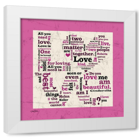 Love Pink White Modern Wood Framed Art Print by Stimson, Diane