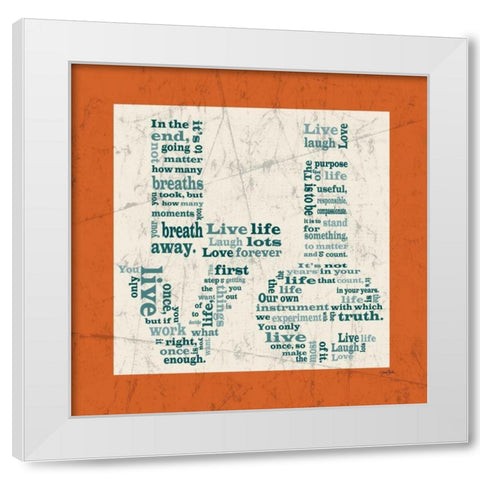 Live Orange White Modern Wood Framed Art Print by Stimson, Diane