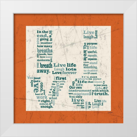 Live Orange White Modern Wood Framed Art Print by Stimson, Diane