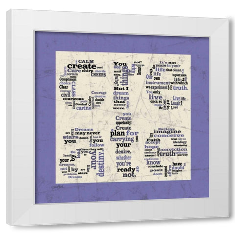 Create Purple White Modern Wood Framed Art Print by Stimson, Diane