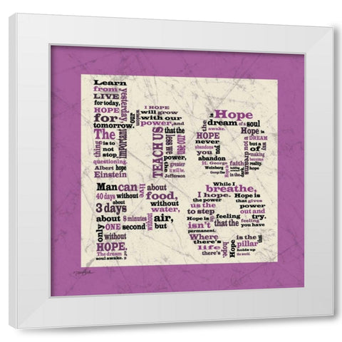 Hope Purple White Modern Wood Framed Art Print by Stimson, Diane