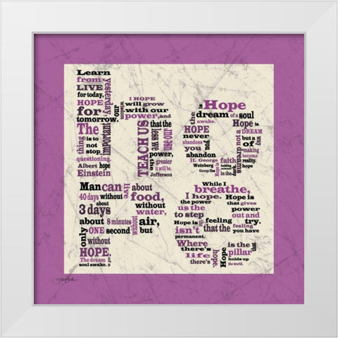 Hope Purple White Modern Wood Framed Art Print by Stimson, Diane