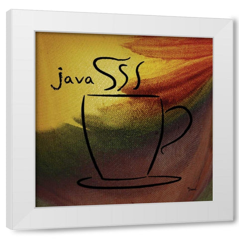 Java White Modern Wood Framed Art Print by Stimson, Diane