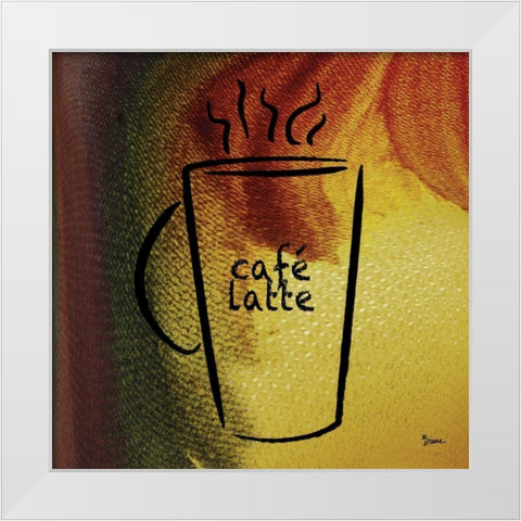 Cafe Latte White Modern Wood Framed Art Print by Stimson, Diane