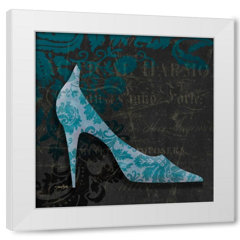 Shoe Damask 1 White Modern Wood Framed Art Print by Stimson, Diane