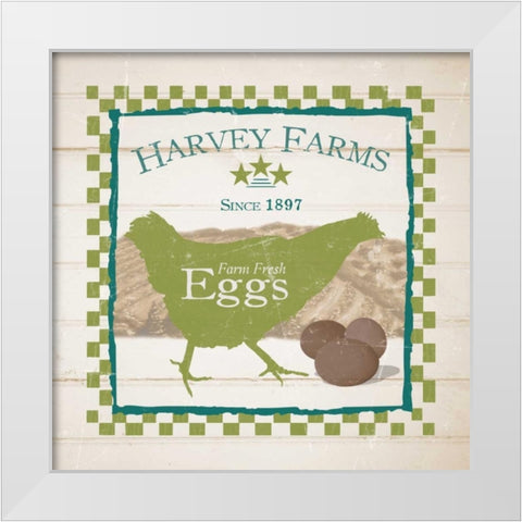 Harvey Farms Eggs White Modern Wood Framed Art Print by Stimson, Diane