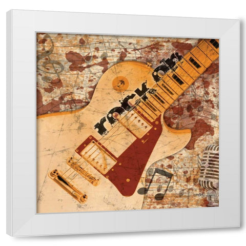 Guitar Rock 1 White Modern Wood Framed Art Print by Stimson, Diane