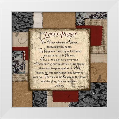 Patchwork Lords Prayer White Modern Wood Framed Art Print by Stimson, Diane