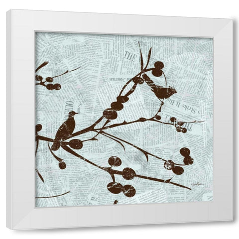 Bird Branches 2 White Modern Wood Framed Art Print by Stimson, Diane