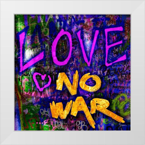 Graffiti Love White Modern Wood Framed Art Print by Stimson, Diane