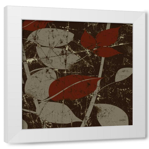 Leafy Autumn 4 White Modern Wood Framed Art Print by Stimson, Diane