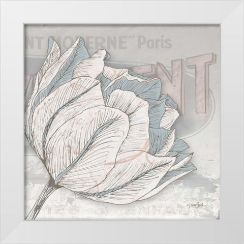 Saumur Fleur 2 White Modern Wood Framed Art Print by Stimson, Diane