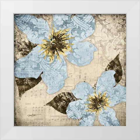 Flora Symphony 4 Blue White Modern Wood Framed Art Print by Stimson, Diane
