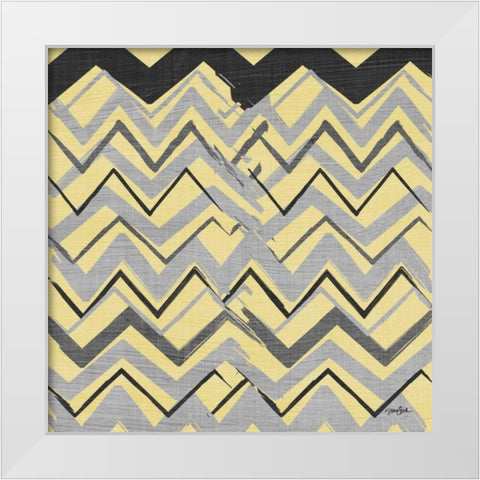 Yel Gray Stripes 1 White Modern Wood Framed Art Print by Stimson, Diane