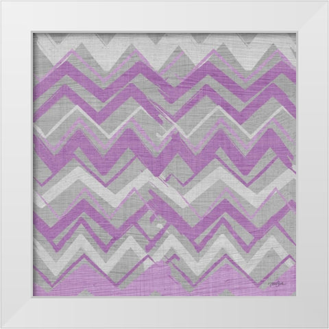 Orchid Gray Stripes 2 White Modern Wood Framed Art Print by Stimson, Diane