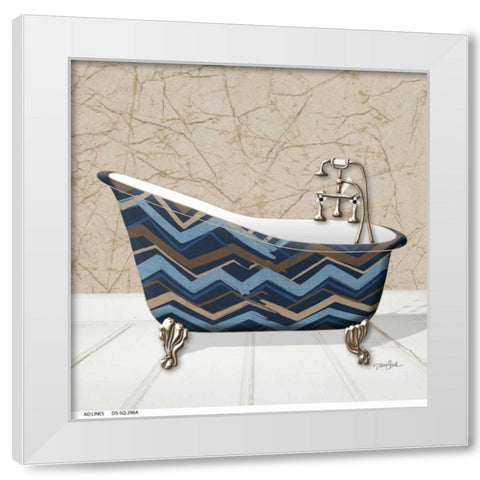 Chevron Tub 1 White Modern Wood Framed Art Print by Stimson, Diane