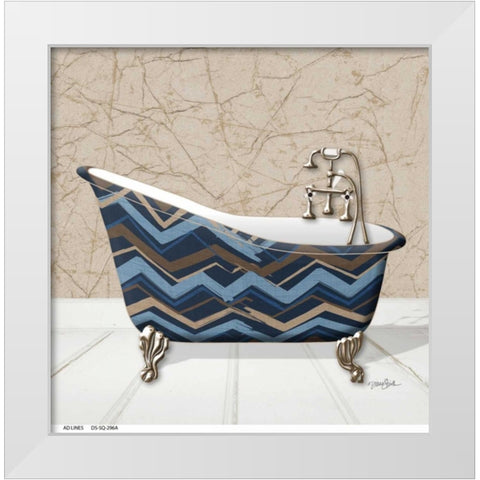 Chevron Tub 1 White Modern Wood Framed Art Print by Stimson, Diane