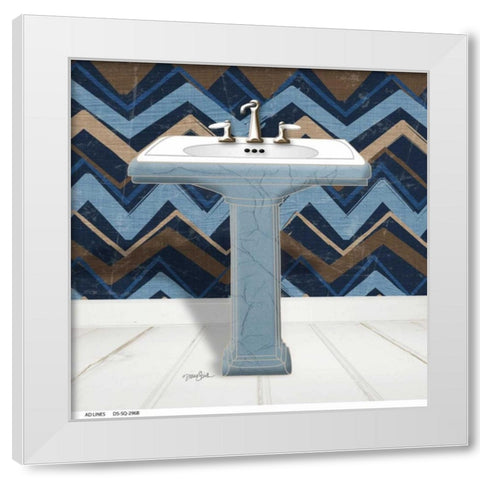 Chevron Sink 1 White Modern Wood Framed Art Print by Stimson, Diane