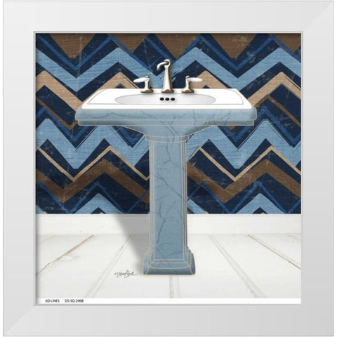 Chevron Sink 1 White Modern Wood Framed Art Print by Stimson, Diane