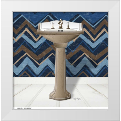 Chevron Sink 2 White Modern Wood Framed Art Print by Stimson, Diane