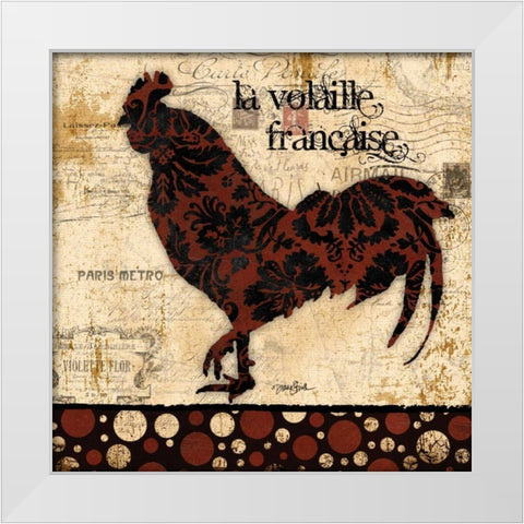 La Volaille Francaise White Modern Wood Framed Art Print by Stimson, Diane