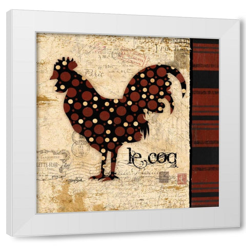 Le Coq White Modern Wood Framed Art Print by Stimson, Diane