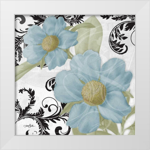 Dillenia Blue White Modern Wood Framed Art Print by Stimson, Diane