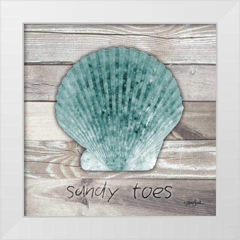 Sandy Toes White Modern Wood Framed Art Print by Stimson, Diane