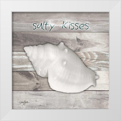 Salty Kisses White Modern Wood Framed Art Print by Stimson, Diane