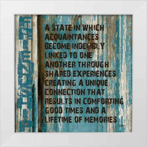 Friendship Grunge F2 White Modern Wood Framed Art Print by Stimson, Diane