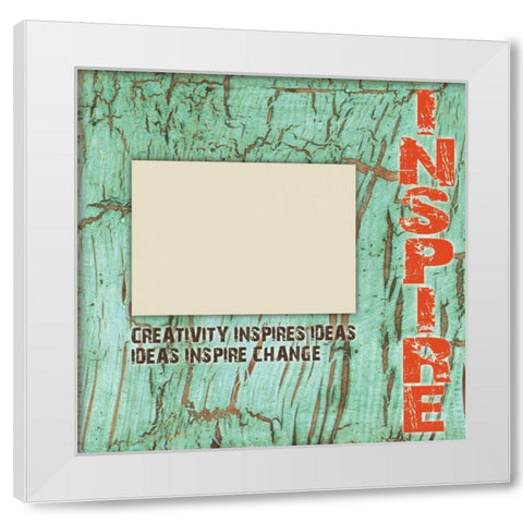 Inspire Grunge White Modern Wood Framed Art Print by Stimson, Diane